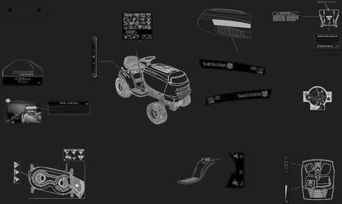 Label Map Diagram and Parts List for 439-42 (13BB775S345)(2022) Yard Machines Lawn Tractor